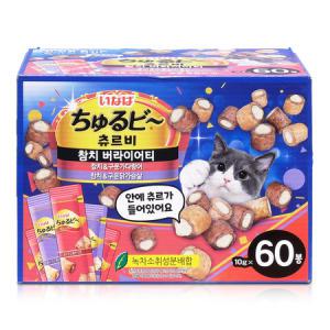 이나바 츄르비 참치 버라이어티 츄르 고양이 간식 10g 60봉~