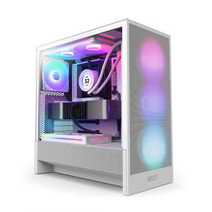 :NZXT H5 Flow RGB V2 컴퓨터 PC 케이스 (매트 화이트)