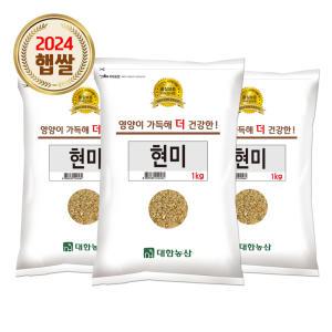 국산 현미 3kg (1kgx3) 24년 햅쌀 현미쌀 잡곡