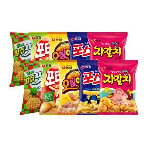 농심 자갈치, 90g, 2개 + 오징어집, 78g, 2개 + 포스틱, 84g, 2개 + 벌집핏자, 90g, 2개 + 포테토칩, 60g, 2개