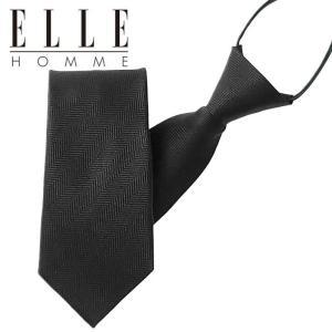 갤러리아 [ELLE HOMME] 엘르옴므 실크 자동/지퍼 넥타이 - 펌킨 블랙 8cm