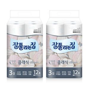 잘풀리는집 3겹 클래식 27M 12롤, 2개