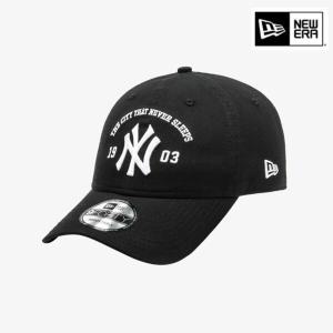 [뉴에라] [NEWERA] [MLB] 뉴욕 양키스 아치 시티 슬로건 언스트럭쳐 볼캡 피노 블랙 [14440845]