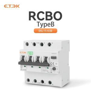 ETEK 미니어처 회로 차단기 B 타입, 과전류 및 누설 방지, 30mA 저전압 RCD 2P 4P 40A RCBO EKL15