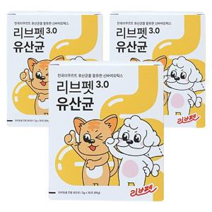 리브펫 유산균 3.0 강아지 고양이 스틱포, 30입, 60g, 3개