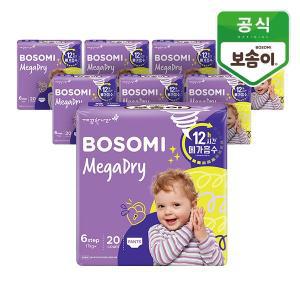 [깨끗한나라]보솜이 메가드라이 팬티 점보 20매 x 8팩