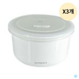 블루마마 도자기 이유식용기 밀폐 250ml 화이트 X3개