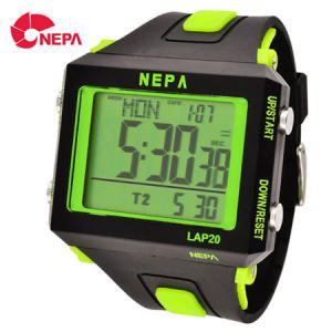 네파 NEPA 시계 빅페이스 손목시계 N230 BK/GR N230 BK/OR N230 BK/G 듀얼타임 랩메모리