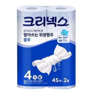 크리넥스 빨아쓰는 위생행주 블루 45매 2롤