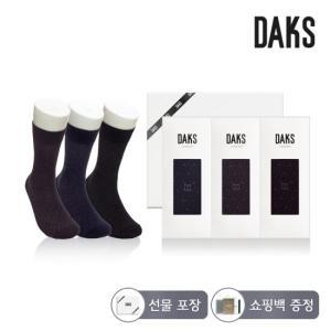 닥스양말 신사 면스판 장목 사선브이 3족세트 DK24343