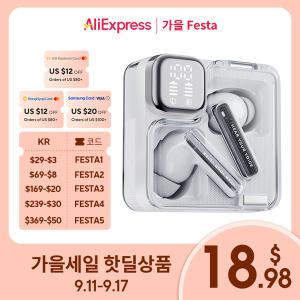 QCY Melobuds Neo 무선 이어폰 블루투스 5.3 LED 전원 디지털 디스플레이 투명 TWS 이어버드 듀얼 커넥션