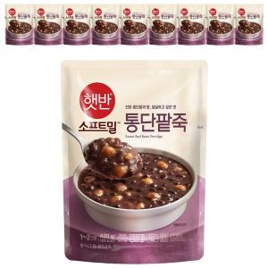 CJ 햇반 소프트밀 통단팥죽, 420g, 10개