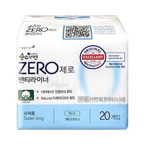 깨끗한나라 순수한면 제로 ZERO 팬티라이너 슈퍼롱 20매x1개