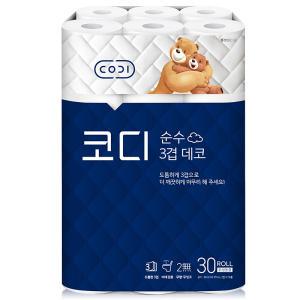 쌍용씨앤비 CODI 순수한 데코 3겹 30m 30롤 1팩