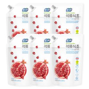 참그린 석류식초설거지 리필, 900g, 6개