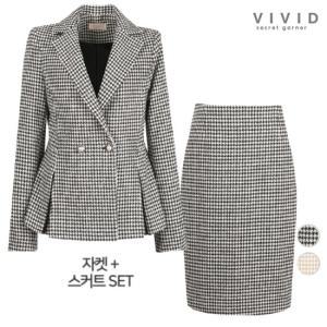 VIVID SET 여성 샤론겨울정장 울자켓+울스커트 세트