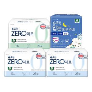 순수한면 제로 중형, 22P, 2개 + 대형, 20P,1개 +입는 오버나이트 중대형, 4P, 1개