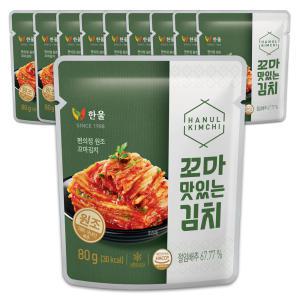 한울 꼬마 맛김치 80gx10봉 여행용 편의점 국산 팩 미니 라면 소포장 김치