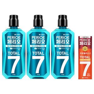 페리오토탈7 구강청결제 스트롱, 760ml, 3개 + 토탈7 마일드 치약, 120g, 1개