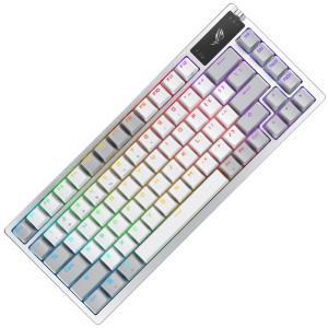 HIT ASUS ROG AZOTH NX MoonLight White PBT (사전 윤활 적축, RED 스위치) 영문 유무선 커스텀 키보드