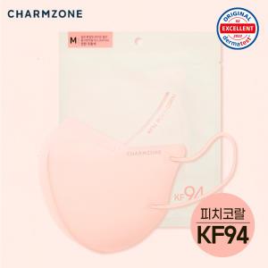 참존 톤업핏마스크 KF94 블랙라벨 라이트 (피치코랄) 중형 25매