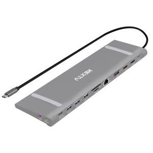 NEXT-1331DS-PD 4K 60Hz C타입 멀티 HDMI+DP 도킹스테이션 13in1 USB3.0허브 기가비트 랜포트 SD MicroSD(T