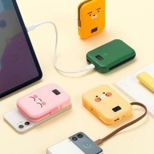 더블유아이 카카오프렌즈 케이블형 맥세이프 보조배터리 10000mAh