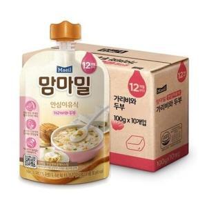 맘마밀 안심이유식 12개월 가리비와두부 100g 10팩 .