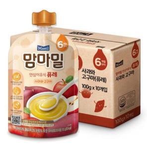 맘마밀 안심이유식 퓨레 사과와고구마 (6개월) 100g x 10팩