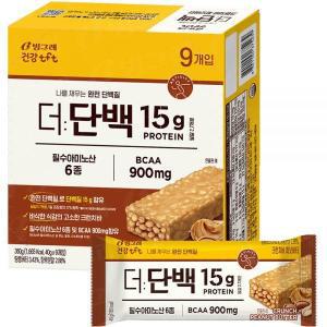 빙그레 단백질바 더단백 크런치바 피넛버터 36개 (40g 9P 4박스)