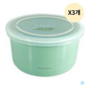 블루마마 도자기 이유식용기 밀폐 250ml 민트 X3개