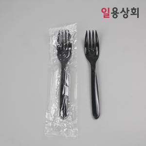 일회용 포크 CI 160mm 줄줄이 개별포장 2000개 검정