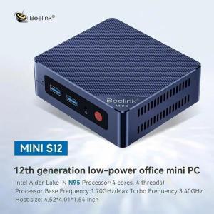 Beelink  PC 와이파이 5 블루투스 4.2 S12 N95, PRO N100 6 BT5.2, 윈도우 데스크탑 컴퓨터, Gen2 LAN