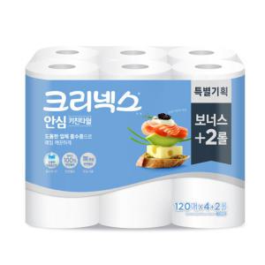 크리넥스 안심 키친타올 120매 6롤 1팩