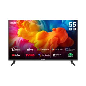 큐빅스 55인치 스마트 TV UHD 4K LED 140cm 구글 안드로이드 에너지1등급 5년AS보증 GTCBX55UHD-A1