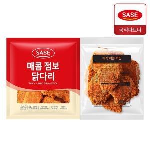 [기타]사세 매콤 점보 닭다리 1.3kg + 바삭 매콤 치킨 1.3kg