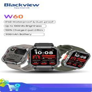 Blackview W60 튼튼한 스마트워치, 2.01 인치 고화질 디스플레이 TFT 스마트워치, 야외 사용에 적합, 비상등 포함