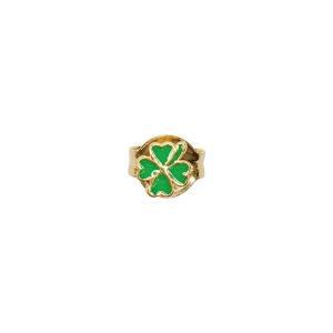 [윌헬미나 가르시아] GOLD CLOVER STUD EARRING / BLM031-GREEN