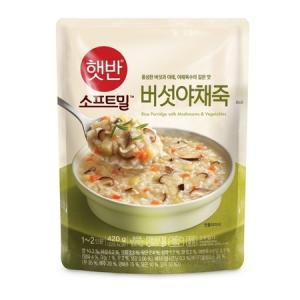 비비고 420g 햇반 소프트밀 버섯야채죽