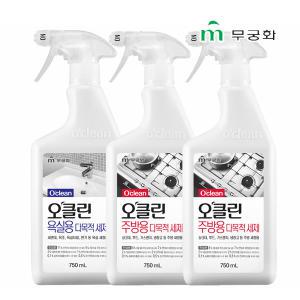 무궁화 오클린 다목적세정제 주방/욕실청소 750ml x3개