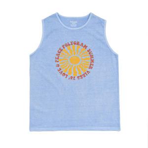 LOVE N PEACE PIGMENT DYED SLEEVELESS (SKY BLUE)