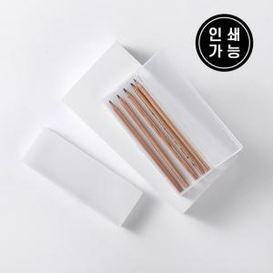 반 투명 무지 플라스틱 펜 케이스 1단 필통 DD-11714