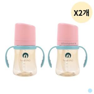 릴팡 유아 아기 양손 PPSU 빨대컵 200ml 샤인핑크 X2