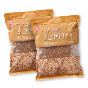 두보식품 국산 갈색가바 찰현미 3kg 2봉 (총6kg)