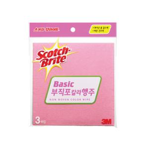 3M 베이직 부직포 칼라 행주 3매입