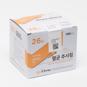 일회용 주사바늘(주사침) 26G 1/2 100개