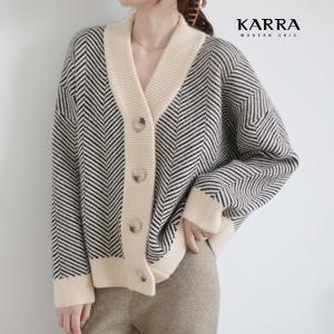 KARRA (77까지)헤링본패턴니트가디건_A3F0457