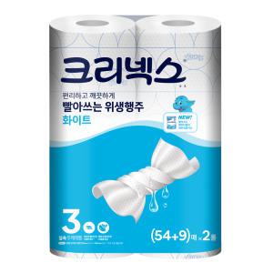 크리넥스 빨아쓰는 위생행주 화이트 (54+9)매X2롤 1팩