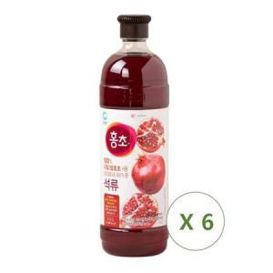 청정원 마시는 홍초 석류 1.5L x 6개 / 과일 숙성 발효초