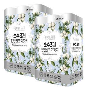 로얄라이프 화장지 순수3겹 30m 30롤 x 2개